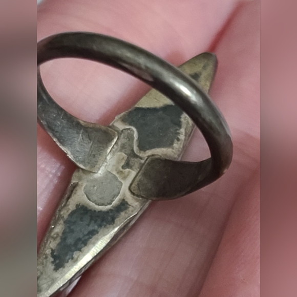 OLD zuni navajo turquoise sterling ring 1920's ? Native American NA sz 5 3/4 - Picture 7 of 10